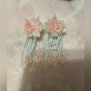 Forever 21 Pink and White Floral Earrings